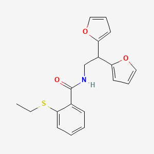 molecular formula C19H19NO3S B2892529 N-(2,2-di(furan-2-yl)ethyl)-2-(ethylthio)benzamide CAS No. 2309802-85-3