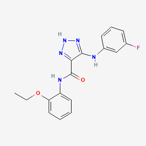 molecular formula C17H16FN5O2 B2892532 N-(2-ethoxyphenyl)-5-[(3-fluorophenyl)amino]-1H-1,2,3-triazole-4-carboxamide CAS No. 1105199-84-5