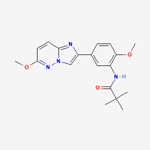 molecular formula C19H22N4O3 B2892535 N-(2-methoxy-5-(6-methoxyimidazo[1,2-b]pyridazin-2-yl)phenyl)pivalamide CAS No. 952968-83-1