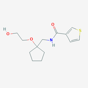 molecular formula C13H19NO3S B2892536 N-((1-(2-hydroxyethoxy)cyclopentyl)methyl)thiophene-3-carboxamide CAS No. 2192745-64-3