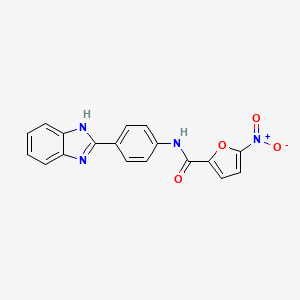 molecular formula C18H12N4O4 B2892541 N-(4-(1H-benzo[d]imidazol-2-yl)phenyl)-5-nitrofuran-2-carboxamide CAS No. 477538-09-3