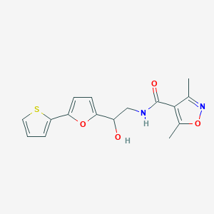 molecular formula C16H16N2O4S B2892549 N-{2-hydroxy-2-[5-(thiophen-2-yl)furan-2-yl]ethyl}-3,5-dimethyl-1,2-oxazole-4-carboxamide CAS No. 2319720-78-8