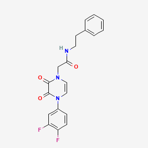 molecular formula C20H17F2N3O3 B2892574 2-(4-(3,4-difluorophenyl)-2,3-dioxo-3,4-dihydropyrazin-1(2H)-yl)-N-phenethylacetamide CAS No. 891868-99-8