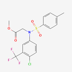 molecular formula C17H15ClF3NO4S B2892616 Methyl N-[4-chloro-3-(trifluoromethyl)phenyl]-N-[(4-methylphenyl)sulfonyl]glycinate CAS No. 592471-09-5