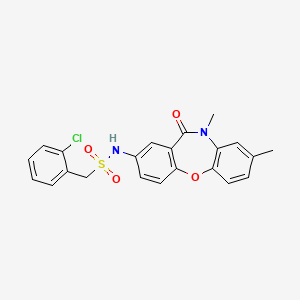molecular formula C22H19ClN2O4S B2892630 1-(2-chlorophenyl)-N-(8,10-dimethyl-11-oxo-10,11-dihydrodibenzo[b,f][1,4]oxazepin-2-yl)methanesulfonamide CAS No. 921899-31-2