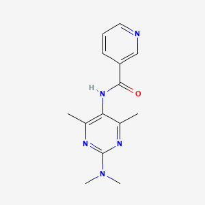 molecular formula C14H17N5O B2892634 N-[2-(DIMETHYLAMINO)-4,6-DIMETHYLPYRIMIDIN-5-YL]PYRIDINE-3-CARBOXAMIDE CAS No. 1448137-23-2