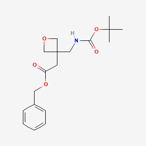 B2892658 Benzyl 2-(3-(((tert-butoxycarbonyl)amino)methyl)oxetan-3-yl)acetate CAS No. 1404193-76-5
