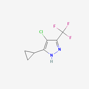 molecular formula C7H6ClF3N2 B2892691 4-Chloro-5-cyclopropyl -3-(trifluoromethyl)-1H-Pyrazole CAS No. 740807-81-2