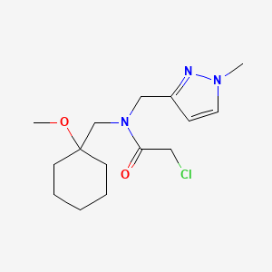 molecular formula C15H24ClN3O2 B2892699 2-Chloro-N-[(1-methoxycyclohexyl)methyl]-N-[(1-methylpyrazol-3-yl)methyl]acetamide CAS No. 2418660-14-5