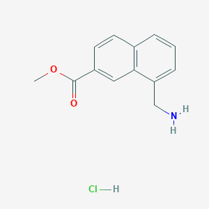 molecular formula C13H14ClNO2 B2892719 Methyl 8-(aminomethyl)naphthalene-2-carboxylate hydrochloride CAS No. 130532-66-0