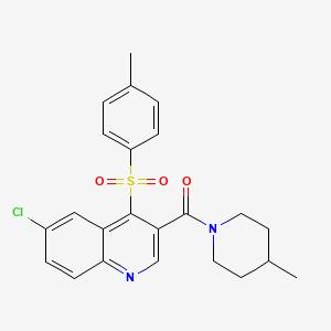 molecular formula C23H23ClN2O3S B2892744 (6-Chloro-4-tosylquinolin-3-yl)(4-methylpiperidin-1-yl)methanone CAS No. 1110976-92-5