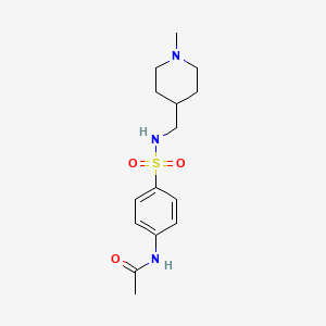 molecular formula C15H23N3O3S B2892747 N-(4-{[(1-methylpiperidin-4-yl)methyl]sulfamoyl}phenyl)acetamide CAS No. 953141-31-6
