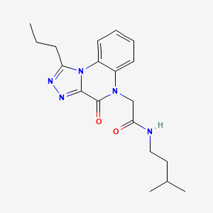 molecular formula C19H25N5O2 B2892751 N-(3-methylbutyl)-2-{4-oxo-1-propyl-4H,5H-[1,2,4]triazolo[4,3-a]quinoxalin-5-yl}acetamide CAS No. 1358275-75-8
