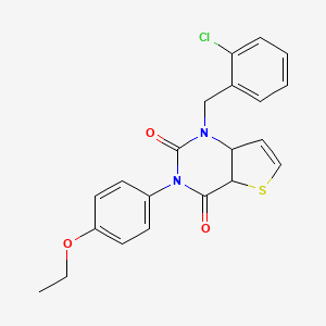 molecular formula C21H17ClN2O3S B2892772 1-[(2-chlorophenyl)methyl]-3-(4-ethoxyphenyl)-1H,2H,3H,4H-thieno[3,2-d]pyrimidine-2,4-dione CAS No. 1326853-61-5