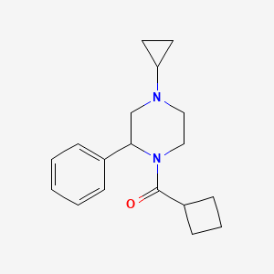 molecular formula C18H24N2O B2892808 1-cyclobutanecarbonyl-4-cyclopropyl-2-phenylpiperazine CAS No. 1705153-95-2