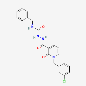 molecular formula C21H19ClN4O3 B2892819 N-[(benzylcarbamoyl)amino]-1-[(3-chlorophenyl)methyl]-2-oxo-1,2-dihydropyridine-3-carboxamide CAS No. 1105225-70-4