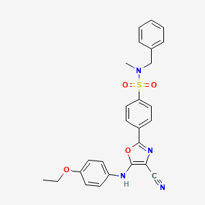 molecular formula C26H24N4O4S B2892847 N-benzyl-4-{4-cyano-5-[(4-ethoxyphenyl)amino]-1,3-oxazol-2-yl}-N-methylbenzene-1-sulfonamide CAS No. 941004-76-8