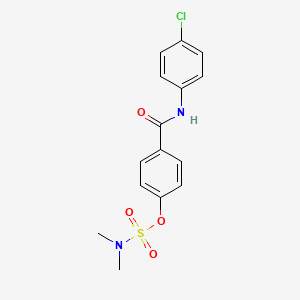 molecular formula C15H15ClN2O4S B2892877 4-[(4-chloroanilino)carbonyl]phenyl-N,N-dimethylsulfamate CAS No. 338396-21-7