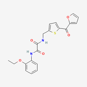 molecular formula C20H18N2O5S B2892945 N1-(2-ethoxyphenyl)-N2-((5-(furan-2-carbonyl)thiophen-2-yl)methyl)oxalamide CAS No. 1796970-49-4