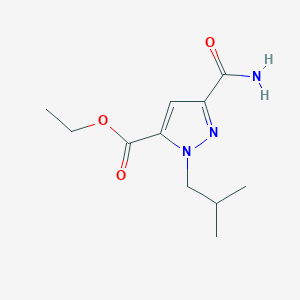 molecular formula C11H17N3O3 B2892968 ethyl 3-carbamoyl-1-(2-methylpropyl)-1H-pyrazole-5-carboxylate CAS No. 1946823-69-3