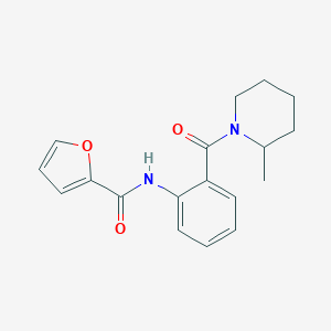 molecular formula C18H20N2O3 B289298 N-{2-[(2-methyl-1-piperidinyl)carbonyl]phenyl}-2-furamide 