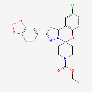 Ethyl 2-(benzo[d][1,3]dioxol-5-yl)-9-chloro-1,10b-dihydrospiro[benzo[e]pyrazolo[1,5-c][1,3]oxazine-5,4'-piperidine]-1'-carboxylate