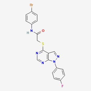 molecular formula C19H13BrFN5OS B2893018 N-(4-bromophenyl)-2-((1-(4-fluorophenyl)-1H-pyrazolo[3,4-d]pyrimidin-4-yl)thio)acetamide CAS No. 893912-09-9