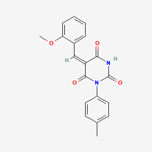(5E)-5-[(2-methoxyphenyl)methylidene]-1-(4-methylphenyl)-1,3-diazinane-2,4,6-trione