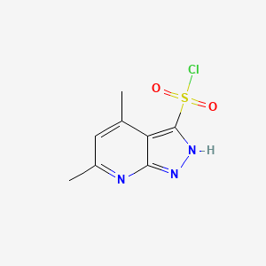 molecular formula C8H8ClN3O2S B2893046 4,6-dimethyl-1H-pyrazolo[3,4-b]pyridine-3-sulfonyl chloride CAS No. 134310-07-9