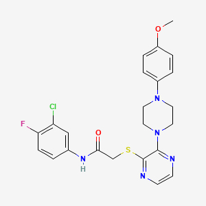 molecular formula C23H23ClFN5O2S B2893049 N-(3-chloro-4-fluorophenyl)-2-({3-[4-(4-methoxyphenyl)piperazin-1-yl]pyrazin-2-yl}sulfanyl)acetamide CAS No. 1216576-46-3