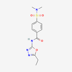 molecular formula C13H16N4O4S B2893067 4-(dimethylsulfamoyl)-N-(5-ethyl-1,3,4-oxadiazol-2-yl)benzamide CAS No. 685837-32-5