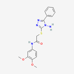 2-[(4-amino-5-phenyl-1,2,4-triazol-3-yl)sulfanyl]-N-(3,4-dimethoxyphenyl)acetamide