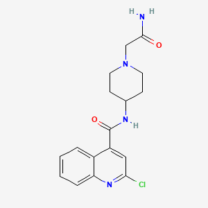 molecular formula C17H19ClN4O2 B2893076 N-[1-(carbamoylmethyl)piperidin-4-yl]-2-chloroquinoline-4-carboxamide CAS No. 1090732-10-7
