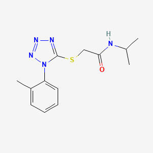 2-{[1-(2-methylphenyl)-1H-tetrazol-5-yl]sulfanyl}-N-(propan-2-yl)acetamide