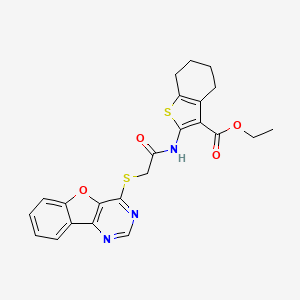 Ethyl 2-(2-(benzofuro[3,2-d]pyrimidin-4-ylthio)acetamido)-4,5,6,7-tetrahydrobenzo[b]thiophene-3-carboxylate