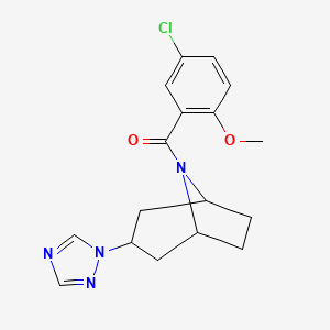 ((1R,5S)-3-(1H-1,2,4-triazol-1-yl)-8-azabicyclo[3.2.1]octan-8-yl)(5-chloro-2-methoxyphenyl)methanone
