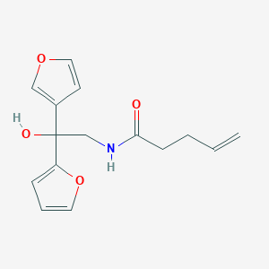 molecular formula C15H17NO4 B2893095 N-[2-(furan-2-yl)-2-(furan-3-yl)-2-hydroxyethyl]pent-4-enamide CAS No. 2180010-80-2
