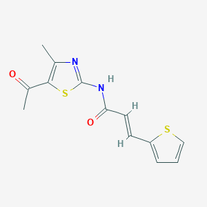 (E)-N-(5-acetyl-4-methylthiazol-2-yl)-3-(thiophen-2-yl)acrylamide