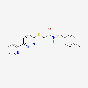 molecular formula C19H18N4OS B2893107 N-[(4-methylphenyl)methyl]-2-(6-pyridin-2-ylpyridazin-3-yl)sulfanylacetamide CAS No. 894004-40-1