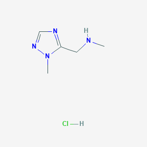 molecular formula C5H11ClN4 B2893111 methyl[(1-methyl-1H-1,2,4-triazol-5-yl)methyl]amine hydrochloride CAS No. 2375269-57-9