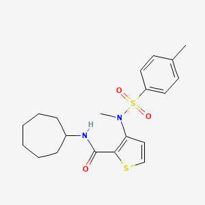 N-cycloheptyl-3-(N,4-dimethylphenylsulfonamido)thiophene-2-carboxamide