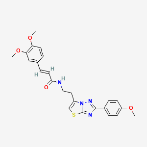 (E)-3-(3,4-dimethoxyphenyl)-N-(2-(2-(4-methoxyphenyl)thiazolo[3,2-b][1,2,4]triazol-6-yl)ethyl)acrylamide