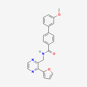 N-((3-(furan-2-yl)pyrazin-2-yl)methyl)-3'-methoxy-[1,1'-biphenyl]-4-carboxamide