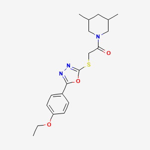 molecular formula C19H25N3O3S B2893146 1-(3,5-Dimethylpiperidin-1-yl)-2-((5-(4-ethoxyphenyl)-1,3,4-oxadiazol-2-yl)thio)ethanone CAS No. 850937-24-5