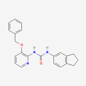 molecular formula C22H21N3O2 B2893155 1-(2,3-二氢-1H-茚满-5-基)-3-(3-苯甲氧基吡啶-2-基)脲 CAS No. 1022394-02-0