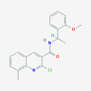 molecular formula C20H19ClN2O2 B2893161 2-chloro-N-[1-(2-methoxyphenyl)ethyl]-8-methylquinoline-3-carboxamide CAS No. 2094426-12-5
