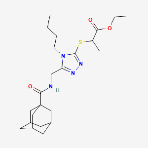 Ethyl 2-[[5-[(adamantane-1-carbonylamino)methyl]-4-butyl-1,2,4-triazol-3-yl]sulfanyl]propanoate