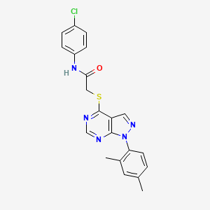 molecular formula C21H18ClN5OS B2893167 N-(4-chlorophenyl)-2-((1-(2,4-dimethylphenyl)-1H-pyrazolo[3,4-d]pyrimidin-4-yl)thio)acetamide CAS No. 893931-52-7