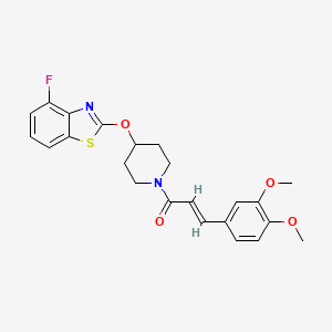 molecular formula C23H23FN2O4S B2893171 (E)-3-(3,4-dimethoxyphenyl)-1-(4-((4-fluorobenzo[d]thiazol-2-yl)oxy)piperidin-1-yl)prop-2-en-1-one CAS No. 1331727-83-3