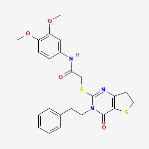 N-(3,4-dimethoxyphenyl)-2-((4-oxo-3-phenethyl-3,4,6,7-tetrahydrothieno[3,2-d]pyrimidin-2-yl)thio)acetamide